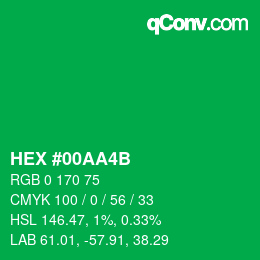 颜色代码: HEX #00AA4B | qconv.com