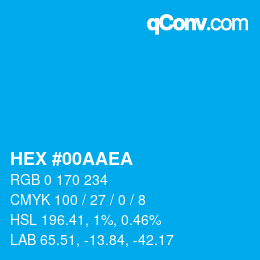 カラーコード: HEX #00AAEA | qconv.com