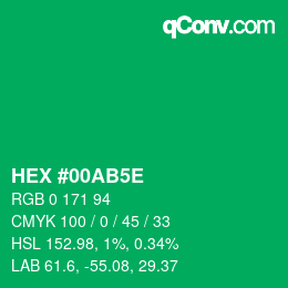 Color code: HEX #00AB5E | qconv.com