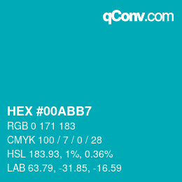 Color code: HEX #00ABB7 | qconv.com