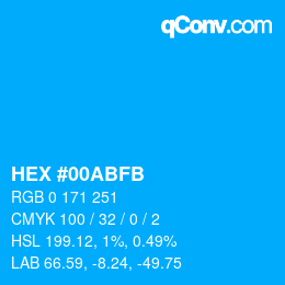 Color code: HEX #00ABFB | qconv.com