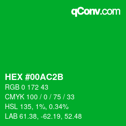 Color code: HEX #00AC2B | qconv.com