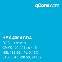 颜色代码: HEX #00ACDA | qconv.com