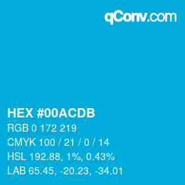 颜色代码: HEX #00ACDB | qconv.com