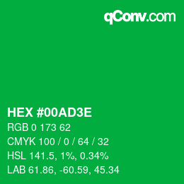 Color code: HEX #00AD3E | qconv.com