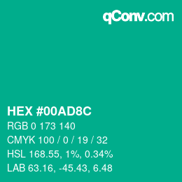 Color code: HEX #00AD8C | qconv.com