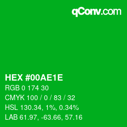 Color code: HEX #00AE1E | qconv.com