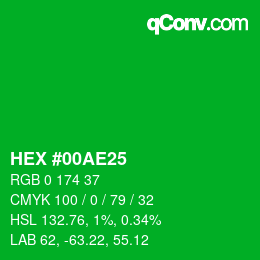 Color code: HEX #00AE25 | qconv.com
