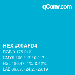 Code couleur: HEX #00AFD4 | qconv.com
