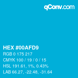 Color code: HEX #00AFD9 | qconv.com