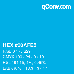 Color code: HEX #00AFE5 | qconv.com