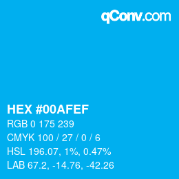 Color code: HEX #00AFEF | qconv.com