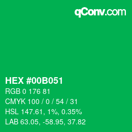 Color code: HEX #00B051 | qconv.com