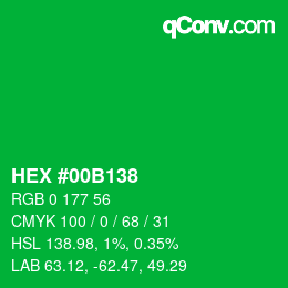 Color code: HEX #00B138 | qconv.com