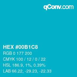 Color code: HEX #00B1C8 | qconv.com
