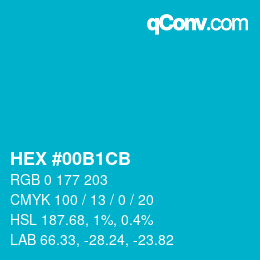 Color code: HEX #00B1CB | qconv.com