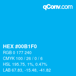 Color code: HEX #00B1F0 | qconv.com