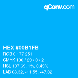 Color code: HEX #00B1FB | qconv.com