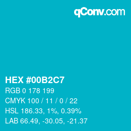 Color code: HEX #00B2C7 | qconv.com