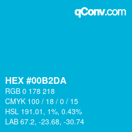 カラーコード: HEX #00B2DA | qconv.com
