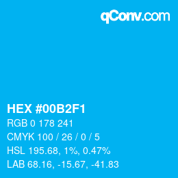 Color code: HEX #00B2F1 | qconv.com