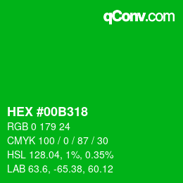 Color code: HEX #00B318 | qconv.com