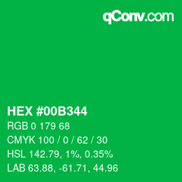 Color code: HEX #00B344 | qconv.com