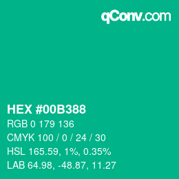 Color code: HEX #00B388 | qconv.com