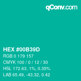 Color code: HEX #00B39D | qconv.com