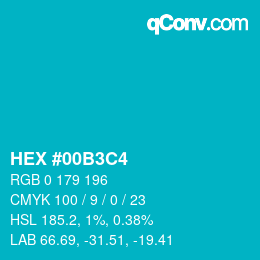 Color code: HEX #00B3C4 | qconv.com