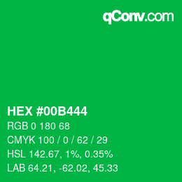 Color code: HEX #00B444 | qconv.com