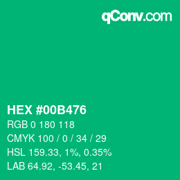Color code: HEX #00B476 | qconv.com