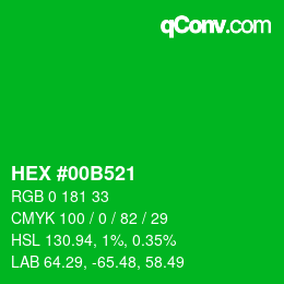 Color code: HEX #00B521 | qconv.com