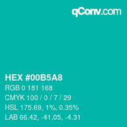 Color code: HEX #00B5A8 | qconv.com
