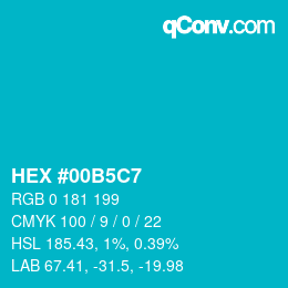 Color code: HEX #00B5C7 | qconv.com