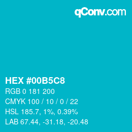 Color code: HEX #00B5C8 | qconv.com