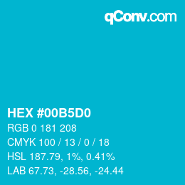 Color code: HEX #00B5D0 | qconv.com