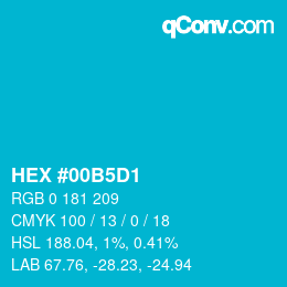 カラーコード: HEX #00B5D1 | qconv.com