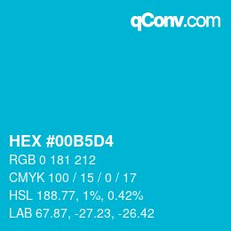 カラーコード: HEX #00B5D4 | qconv.com