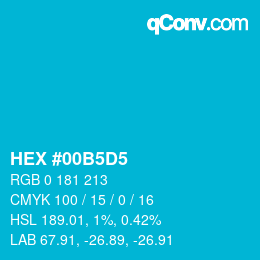 Farbcode: HEX #00B5D5 | qconv.com