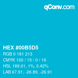 Farbcode: HEX #00B5D5 | qconv.com