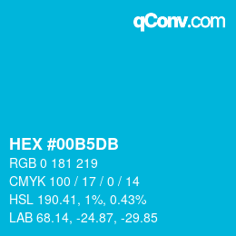 カラーコード: HEX #00B5DB | qconv.com