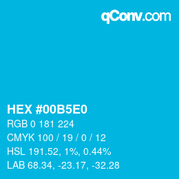 Color code: HEX #00B5E0 | qconv.com