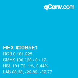 Color code: HEX #00B5E1 | qconv.com