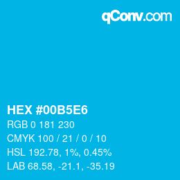 Color code: HEX #00B5E6 | qconv.com