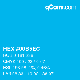 Color code: HEX #00B5EC | qconv.com