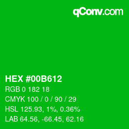 Color code: HEX #00B612 | qconv.com