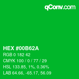 Color code: HEX #00B62A | qconv.com