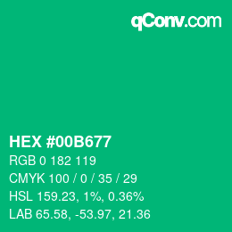 Color code: HEX #00B677 | qconv.com
