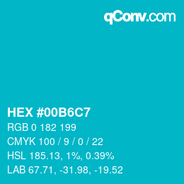Color code: HEX #00B6C7 | qconv.com